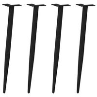 patas de consola conicas para mesa 4 unidades color negro 72-73 cm acero vidaxl