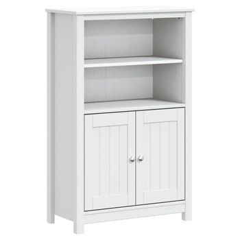Mueble De Baño | Armario De Baño Berg Madera Maciza De Pino Blanco 69,5x34x110 Cm