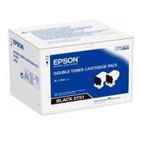 epson s050751 black original toner cartridge - twin pack