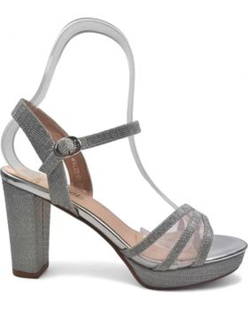 de TIMBOS SANDALIA TACON FIESTA MUJER PLATA 129921 PLATEADO