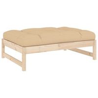 taburete de jardin  otomana de jardin  reposapies de jardin madera maciza de pino 120x80 cm