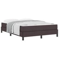 cama tipo box spring marron oscuro 160 x 200 cm tela vidaxl