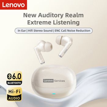 Auriculares Lenovo TWS inalámbricos Bluetooth 6,0, sonido HiFi, auriculares con reducción de ruido ENC, auriculares deportivos para videojuegos con micrófono, nuevos