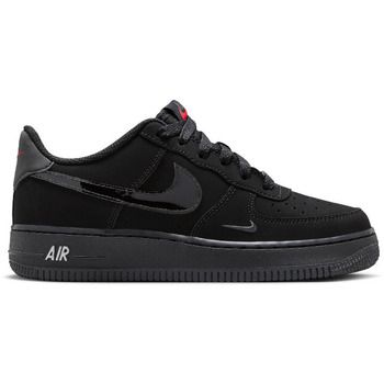 Nike Zapatillas Air Force 1 Low Black Smoke Grey (GS) para mujer