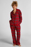 hunkemoller petite pantalones de pijama de franela rojo