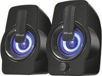 altavoces para pc - trust gemi 20 rgb luces led colores 12 w usb negro