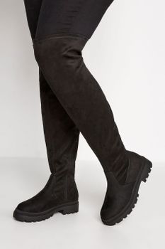 Limited Collection Botas Negras Mosqueteras En Ancho Especial