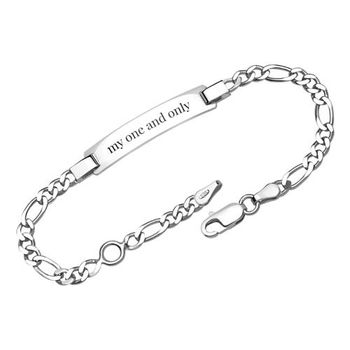 Pulsera figaro plata incl. grabado láser