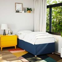 cama individual  cama de adulto  estructura de cama sin colchon tela azul 100x200 cm cfw340863