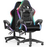 silla gamer ergonomica con efectos de iluminacion led y respaldo ajustable en alturagris rattantree