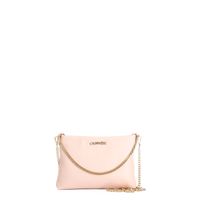 bolso de mano de piel texturizada con bandoleras de cadena powder