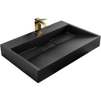 lavabo sobre encimera de conglomerado rea goya 70 black