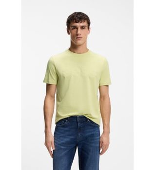 BOSS para hombre. 50481923 Camiseta Punto Logo beige (L), Casual, Algodón, Manga corta