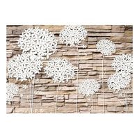 papel pintado 3d - flowers on the stone 150x105 cm