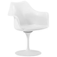 silla de comedor con reposabrazos - silla giratoria blanca -tulipan  blanco