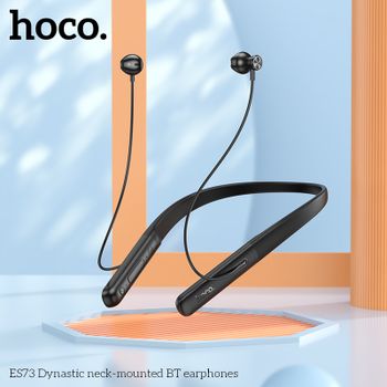 HOCO ES73 auriculares inalámbricos Bluetooth 5,4 con banda para el cuello altavoz de 14mm Audio estéreo HiFi auriculares estéreo deportivos soporte para teléfono inteligente