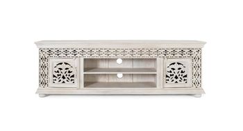 Mueble tv madera mango blanco envejecido