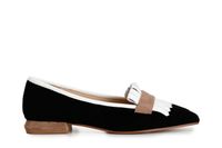 mocasines en piel de ante con flecos multi black 40