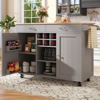 isla de cocina moderna - gris - mdf y metal - 102x45x92 cm