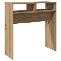 mesa consola madera de ingenieria roble artesanal 78x30x80 cm vidaxl