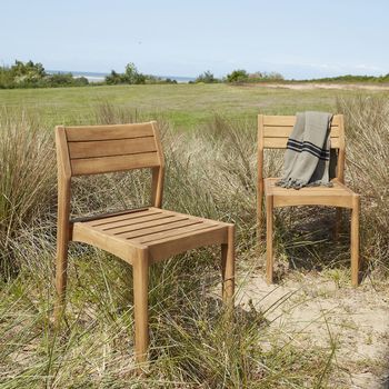 Silla De Jardín De Madera De Teca Maciza Reciclada (juego De 2)