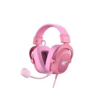 Auriculares Havit 6950676215465 con cable Jack 3,5 mm Gaming Micrófono Boom Rosa