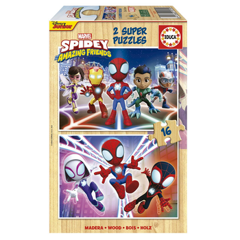 Educa - Puzzle 2X16 piezas Spidey & His Amazing Friends (19579)