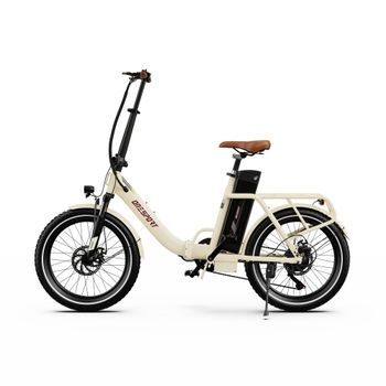 Bicicleta Eléctrica Con Asistencia Al Pedaleo Onesport Ot16 Pro De 20 Pulgadas, Batería De 48 V Y 17 Ah, Plegable, Beige