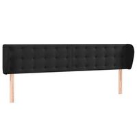 cabecero cama  panel de cabecera de terciopelo negro 163x23x7888 cm