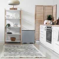 cubo de basura de acero de 60 litros gris