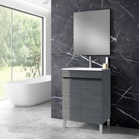 mueble stephanie 60 cm 2p fresno gris pack mueble  lavabo