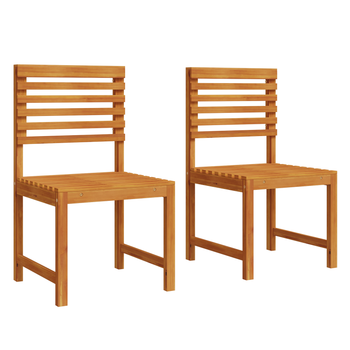 Sillas De Jardín Sin Reposabrazos 2 Uds Madera Maciza De Acacia Cfw704300