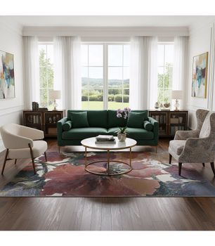 Argentum 834 - Alfombra moderna con dibujo de flores
