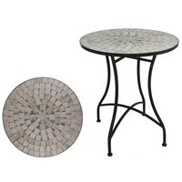 mesa de jardin redonda mosaico ceramico canterbury o60x71cm