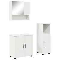 juego de muebles de bano  armario de bano 3 piezas madera contrachapada  metal