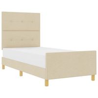 estructura de cama con cabecera crema 100 x 200 cm tela vidaxl