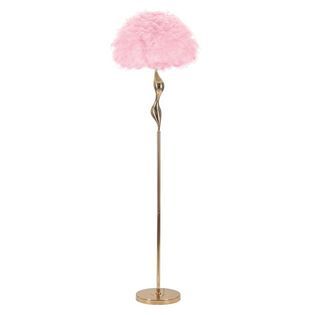 Lámpara De Pie Con Plumas Rosa Cm Ø 50x165