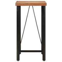 mesa alta  mesa de bar de hierro y madera maciza de acacia 55x55x107 cm