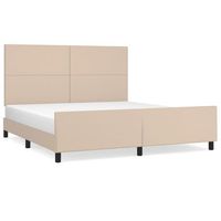 estructura de cama cabecero cuero sintetico capuchino 180x200cm vidaxl