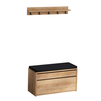 Larvik Mueble De Entrada Con Perchero De Pared Y Baúl De Almacenamiento