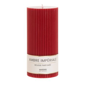 Vela perfumada estriada color rojo Alt. 15 cm