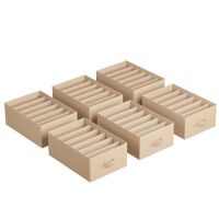 6 organizadores de cajon plegables de color beige