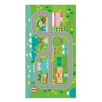 panorama alfombra vinilica carretera para ninos verde 160x230 cm