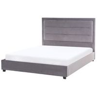 cama de agua de terciopelo gris oscuro 140 x 200 cm cabecero acolchado rouen