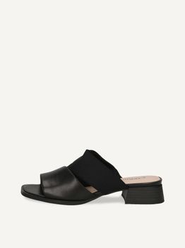 CAPRICE Mule, black, made of Leather and synthetic with Block heel, Size 41