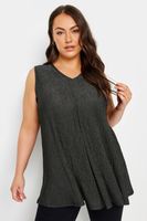 yours top negro sin mangas con brillo mujer curvy y tallas grandes yours