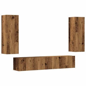 Muebles De Tv De Pared 4 Uds Madera Vieja Madera De Ingeniería Vidaxl