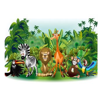 Papel Pintado 3d - Jungle Animals (400x280 Cm)