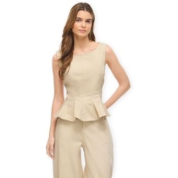 Vila Blusa Top Chia Peplum - Birch para mujer