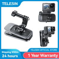 telesin 360    soporte de abrazadera de clip de mochila magnetica de rotacion para gopro hero 13 12 11 10 9 8 7 insta360 dji accesorios de camara de accion
